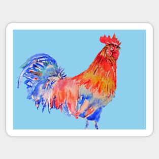 Rooster Chicken Watercolor Painting Sticker